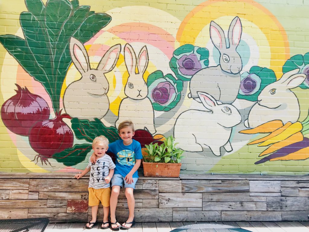 Bunnies with Veggies Mural